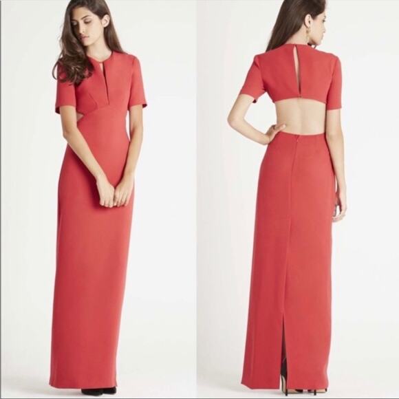 BCBGeneration NWT size 2 red cut out dress long gown wedding - Picture 1 of 10